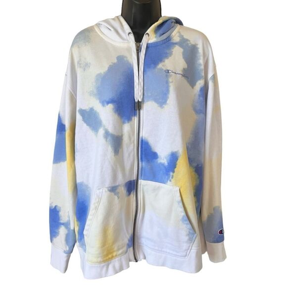 Champion Campus French Terry Tie Dye Zip-Up Hoodie - Picture 1 of 9